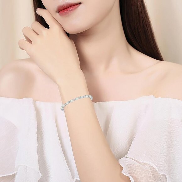 Sterling Silver Octopus Birthstone Bracelet for Women Adjustable Elegant Jewelry - Picture 3 of 4